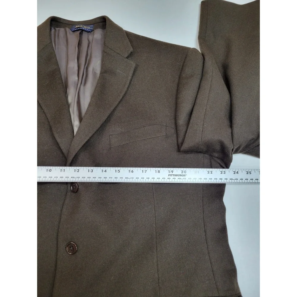 Tommy Hilfiger Brown Sport Coat Blazer 46R Wool Silk Cashmere 3‎ Button Mens
